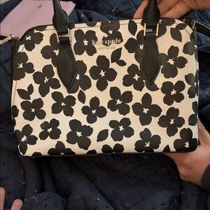 Kate Spade Black and White Floral Satchel